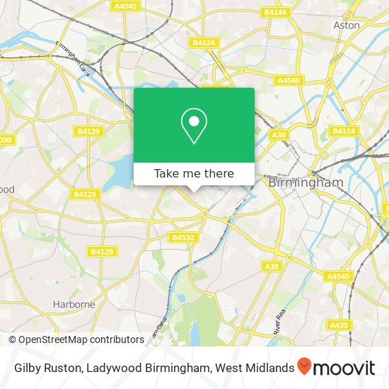 Gilby Ruston, Ladywood Birmingham map