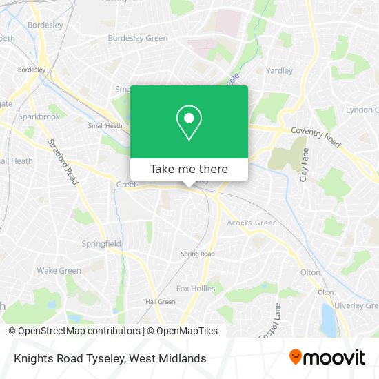 Knights Road Tyseley map