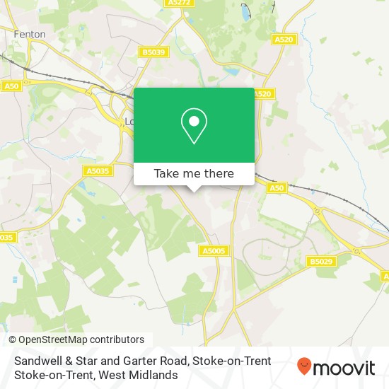 Sandwell & Star and Garter Road, Stoke-on-Trent Stoke-on-Trent map