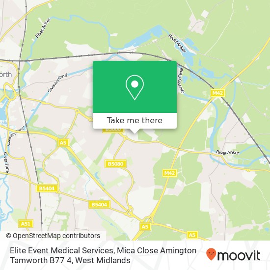 Elite Event Medical Services, Mica Close Amington Tamworth B77 4 map