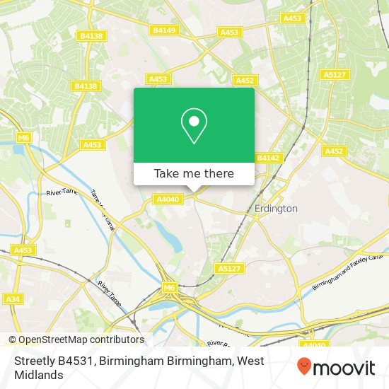 Streetly B4531, Birmingham Birmingham map