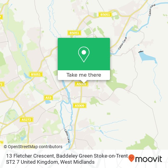 13 Fletcher Crescent, Baddeley Green Stoke-on-Trent ST2 7 United Kingdom map