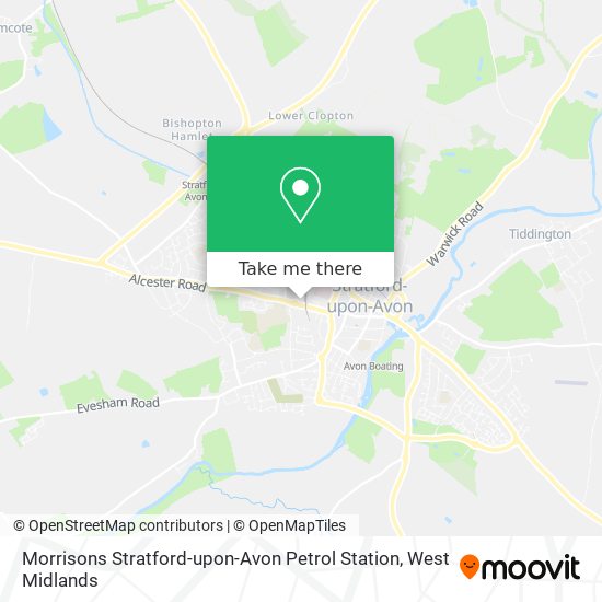 Morrisons Stratford-upon-Avon Petrol Station map