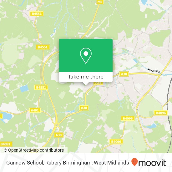 Gannow School, Rubery Birmingham map