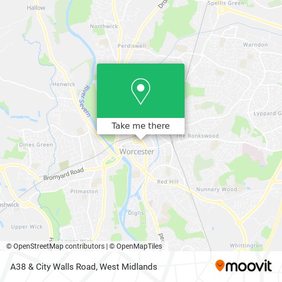 A38 & City Walls Road map