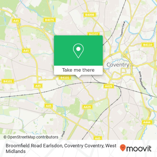 Broomfield Road Earlsdon, Coventry Coventry map