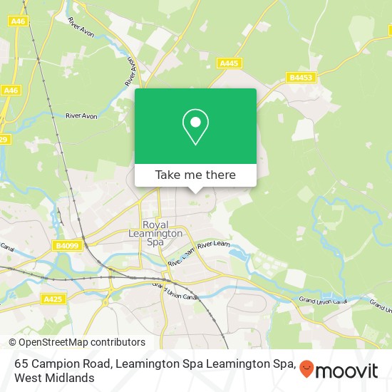 65 Campion Road, Leamington Spa Leamington Spa map