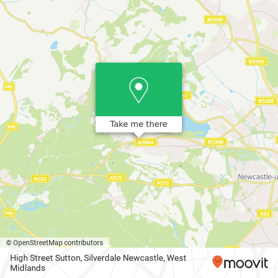 High Street Sutton, Silverdale Newcastle map