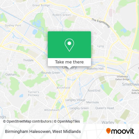 Birmingham Halesowen map