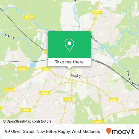 99 Oliver Street, New Bilton Rugby map