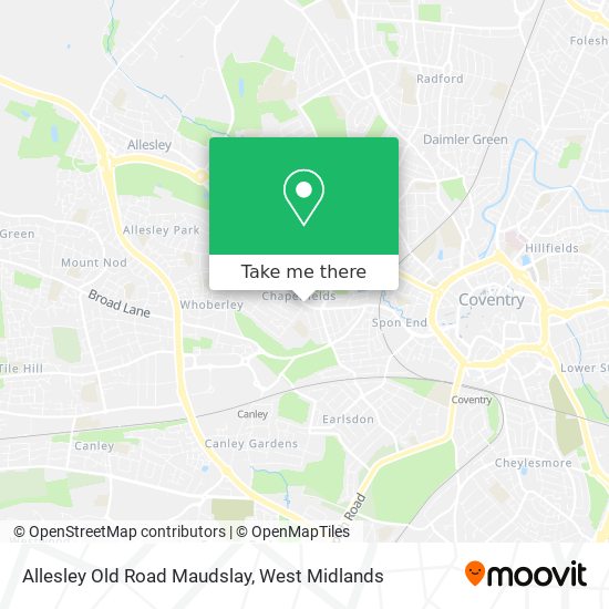 Allesley Old Road Maudslay map