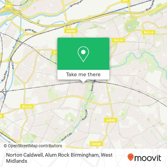 Norton Caldwell, Alum Rock Birmingham map