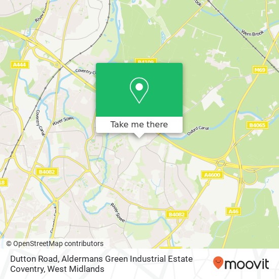 Dutton Road, Aldermans Green Industrial Estate Coventry map