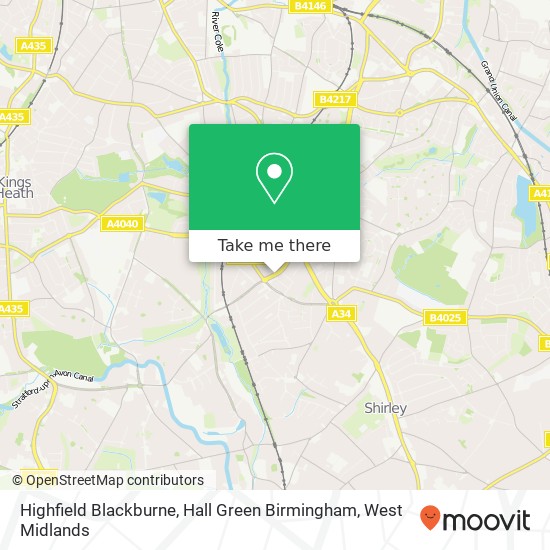 Highfield Blackburne, Hall Green Birmingham map