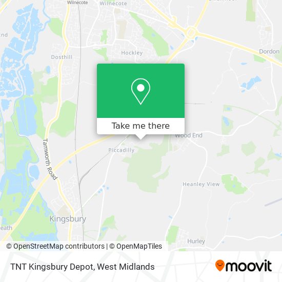 TNT Kingsbury Depot map