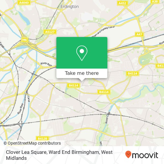 Clover Lea Square, Ward End Birmingham map