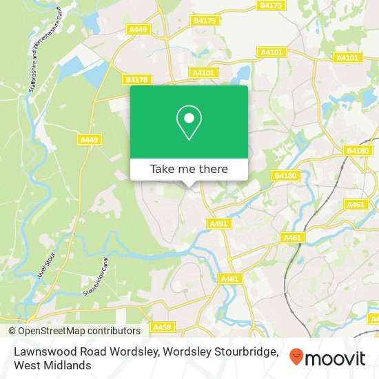 Lawnswood Road Wordsley, Wordsley Stourbridge map