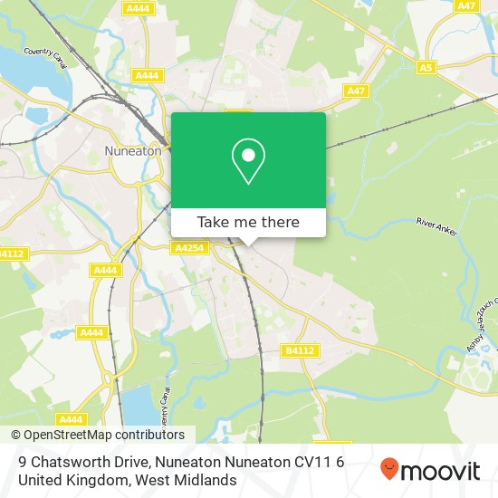 9 Chatsworth Drive, Nuneaton Nuneaton CV11 6 United Kingdom map