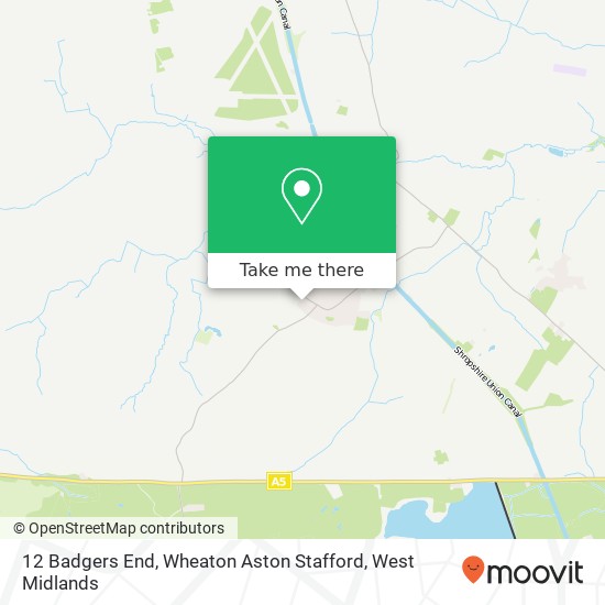 12 Badgers End, Wheaton Aston Stafford map