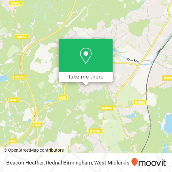 Beacon Heather, Rednal Birmingham map