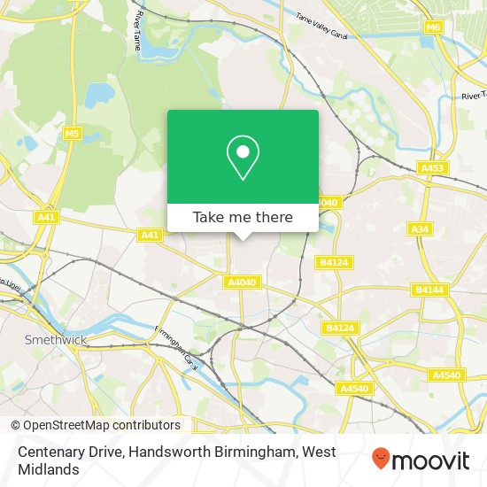 Centenary Drive, Handsworth Birmingham map