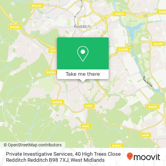 Private Investigative Services, 40 High Trees Close Redditch Redditch B98 7XJ map