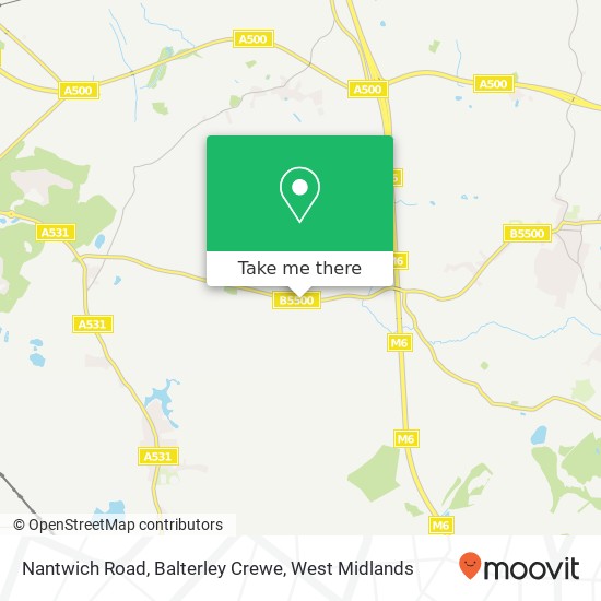 Nantwich Road, Balterley Crewe map