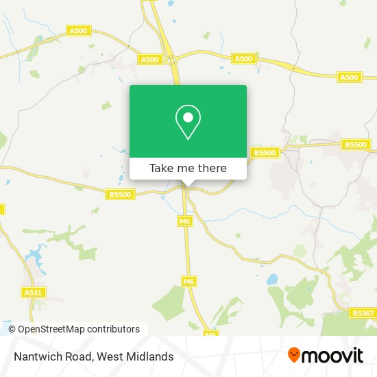 Nantwich Road map