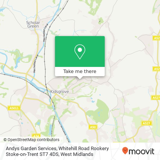 Andys Garden Services, Whitehill Road Rookery Stoke-on-Trent ST7 4DS map
