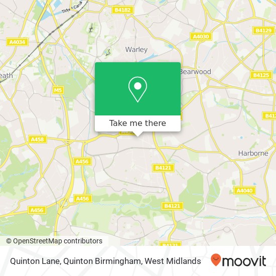 Quinton Lane, Quinton Birmingham map