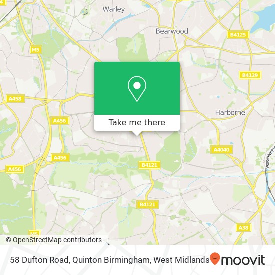 58 Dufton Road, Quinton Birmingham map
