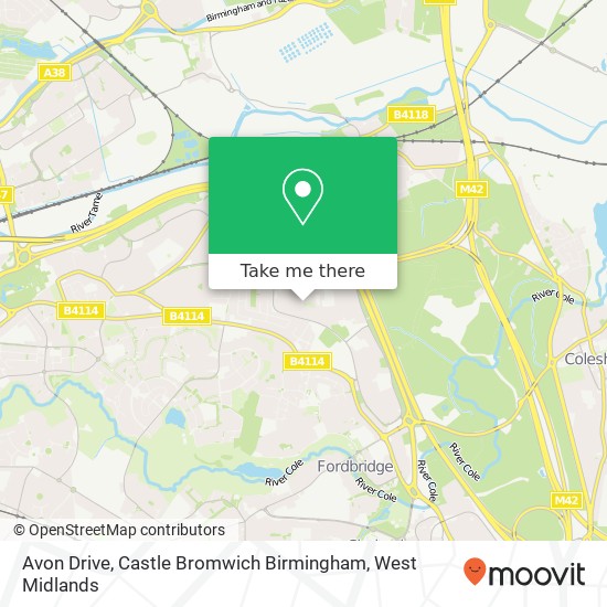 Avon Drive, Castle Bromwich Birmingham map