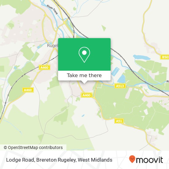 Lodge Road, Brereton Rugeley map