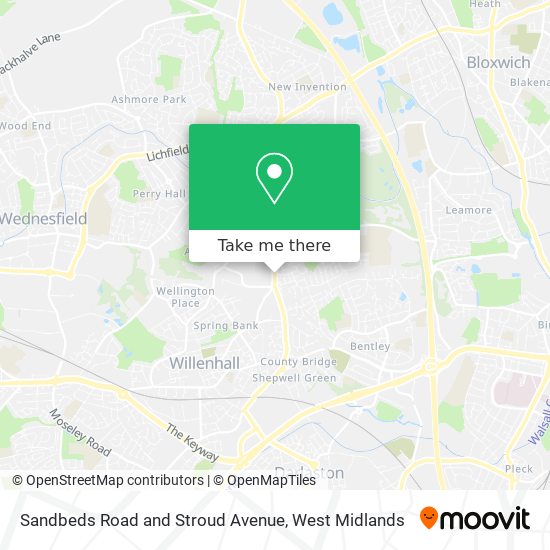 Sandbeds Road and Stroud Avenue map