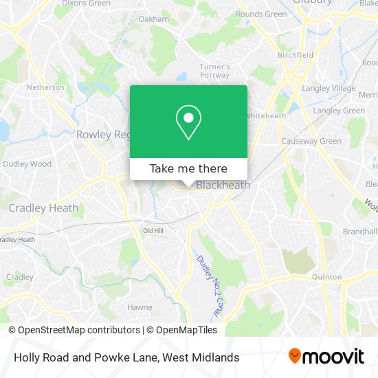 Holly Road and Powke Lane map