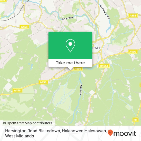 Harvington Road Blakedown, Halesowen Halesowen map