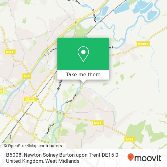 B5008, Newton Solney Burton upon Trent DE15 0 United Kingdom map