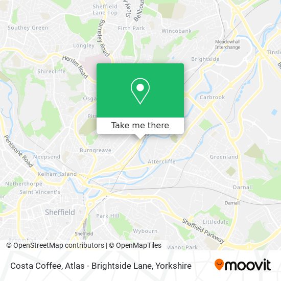 Costa Coffee, Atlas - Brightside Lane map