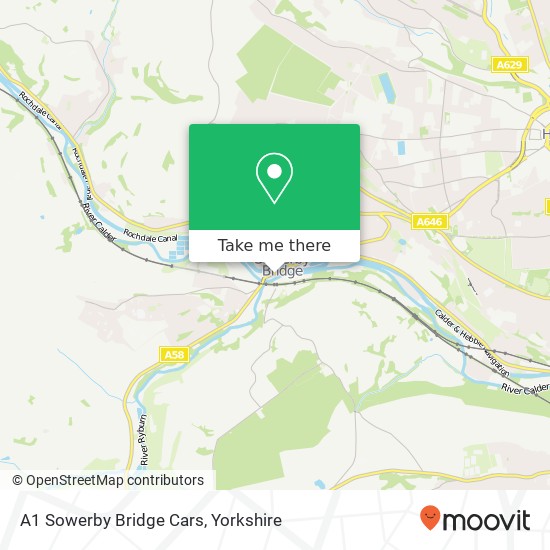 A1 Sowerby Bridge Cars map