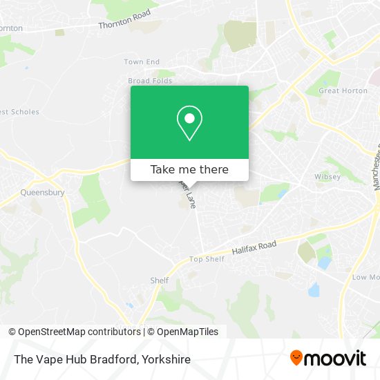 The Vape Hub Bradford map