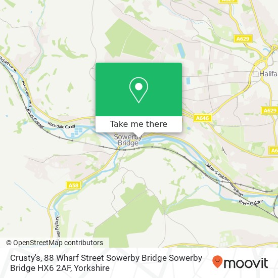 Crusty's, 88 Wharf Street Sowerby Bridge Sowerby Bridge HX6 2AF map