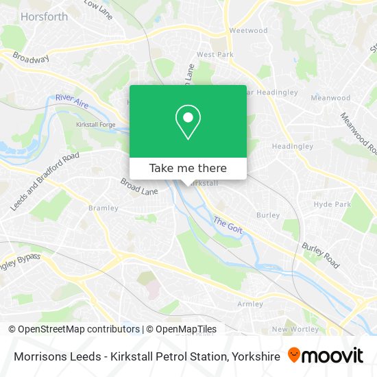 Morrisons Leeds - Kirkstall Petrol Station map