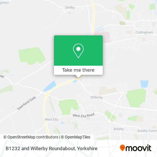 B1232 and Willerby Roundabout map