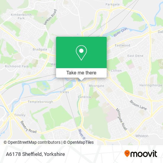 A6178 Sheffield map