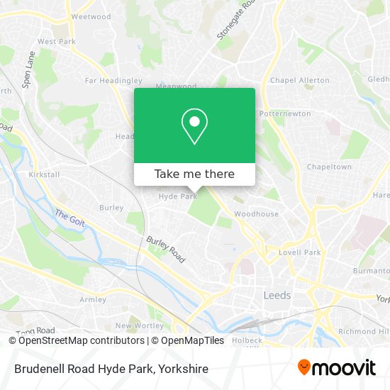 Brudenell Road Hyde Park map