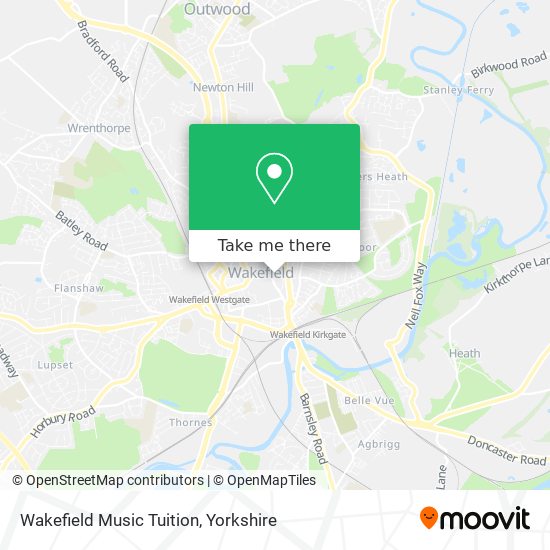 Wakefield Music Tuition map