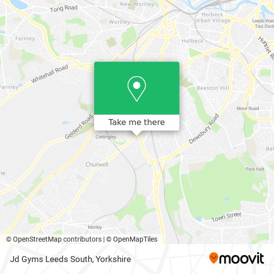 Jd Gyms Leeds South map