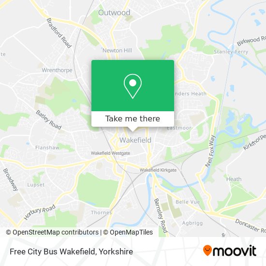 Free City Bus Wakefield map