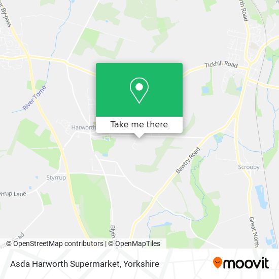 Asda Harworth Supermarket map