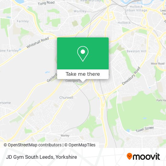JD Gym South Leeds map